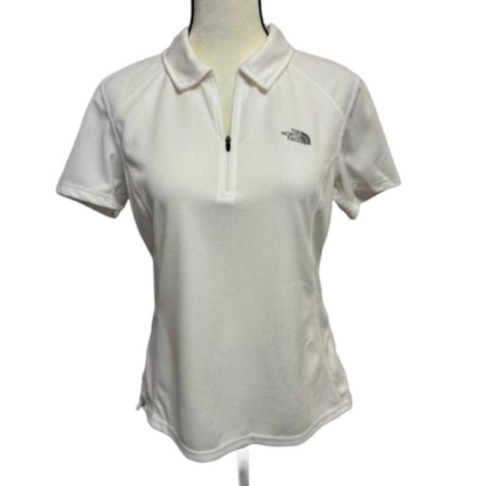 The North Face White Vapor Wick Pull Over Short Sleeve Top Sz. L #1773